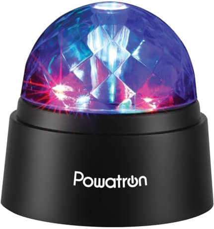 POWATRON Crystal Starball Disco Ball Projector Mini Party Lights Enchanting Patterns Compact & Portable RGB Stage Lamp Light Batteries Included