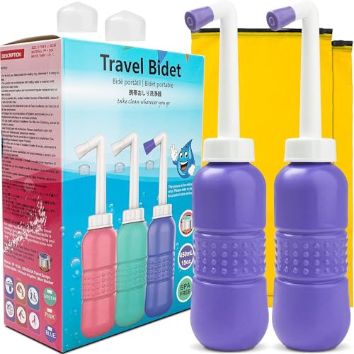 Tragbares Bidet, Großes Fassungsvermögen 450 ml, Persönliches Reise-Bidet, Toilette,Hand-Bidet Für Reisen, Persönliche Hygiene, Postpartum, Dammpflege, 2 Stück, Blau