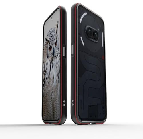 Wigento Für Nothing Phone 2a Aurora Series Metall Schutz Rahmen Handy Hülle Schwarz/Rot
