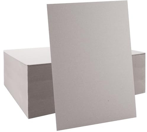 WOPPLXY A3 Greyboard 50 Sheets - 1500 Micron Grey Board A3 Mount Backing Board - 1.5mm Double-Side Thick Cardboards Mount Card for Craft, Model Making