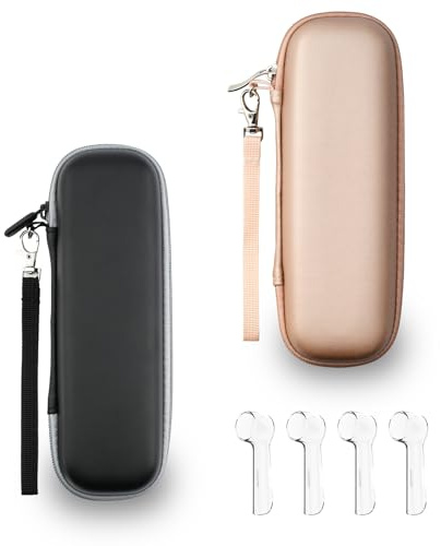YoHyien 2 Stück Reiseetui Elektrische Zahnbürste für Oral B iO/Oral B Pro/Philips Sonicare, Electric Toothbrush Travel Case, Tragbar Aufbewahrung Hülle für Geschäftsreise (Schwarz + Roségold)