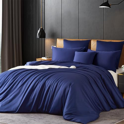 Gezu Mako Ropa de cama de satén de 155 x 220 cm, satén de algodón, 3 piezas, suave y transpirable, ropa de cama de 100 % algodón, funda nórdica de 155 x 220 cm y 2 fundas de almohada de 80 x 80 cm,