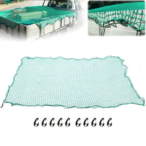 Cargo Net for Pickup Truck Bed with 10 PCS Hook 4m x 3m/13.1ft x 10ft Heavy Duty Luggage Bungee Net for Car ATV Boat SUV Van Trailer Snowmobile Secure Loads