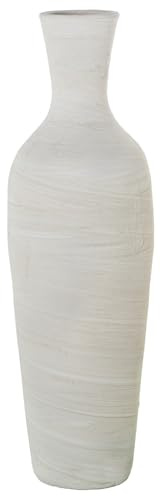 Jarron de Suelo de Ceramica en Blanco Mate 26x26x80 cm