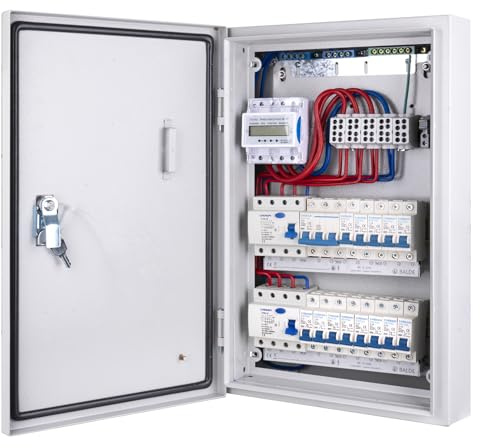 CHENGPI Quadro Elettrico da Parete, 3 File, 36 Moduli, IP40 - Scatola di Distribuzione Scatola Portafusibili, Armadio di Distribuzione Alloggiamento con Porta per Installazione In Ambienti Asciutti