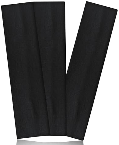 Aclovcy Black Headbands for Women Non Slip Head Bands for Women's Hair Elastic Womens Headbands Soft Cotton Cloth Fashion headband for Daily Workout Sports Running Yoga
