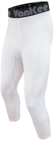 VanKee Pantalon De Compression 3/4 Hommes Legging De Sport à Évacuation d'Humidité Séchage Rapide Base Layer Long Tight Conçu pour Basket-Ball Football Et Fitness