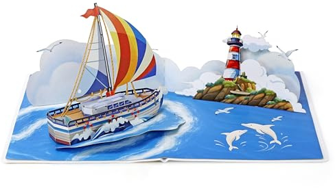 CUTPOPUP Cruise ship, Bateau de croisière, Carte pop-up Fête des pères, vœux d'anniversaire 3D, carte de fête des pères pour grand-père, papa, parrain, mari, fils (Bateau de croisière) SD247FR1520
