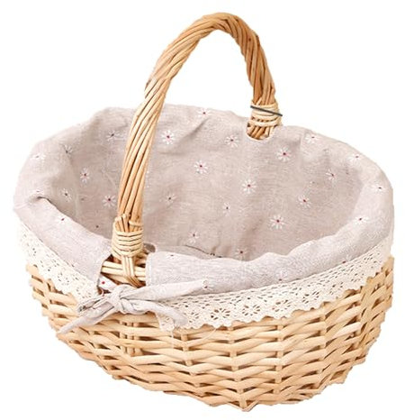 Cestino Pic Nic, Cesto di Vimini Cestino, Cestino da Picnic, Cesto Pasquale Intrecciato, Cestino Pic Nic Vimini, Cestino Picnic, per Picnic, Feste e Barbecue