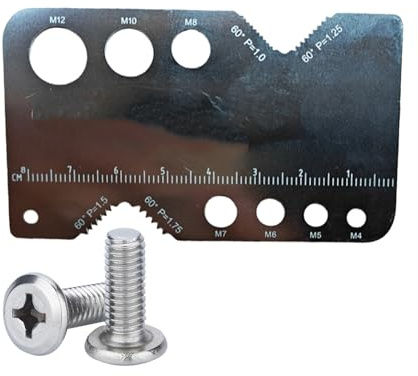 Calibrador de Roscas,Herramienta De Medición De Acero Inoxidable | Calibre de Rosca para Tuercas y Tornillos - Para Mecánicos, Ingenieros, Trabajo De Metales, Fontanería, Taller Industrial, Carpinterí