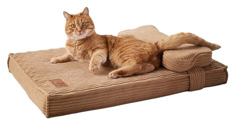 VEEL PET Cuccia Ortopedica Gatti Fodera Impermeabile Lavabile (MEDIUM)