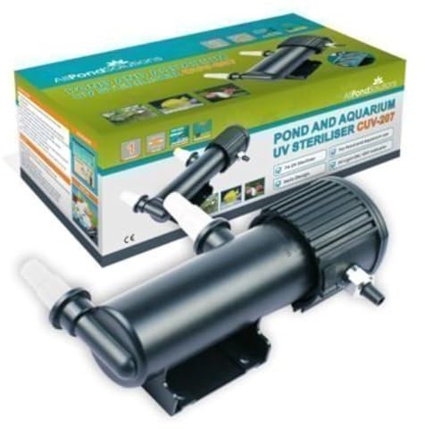 AllPondSolutions Pond UV Light Steriliser Clarifier Filter, 7w - Helps Remove Algae and Greenwater