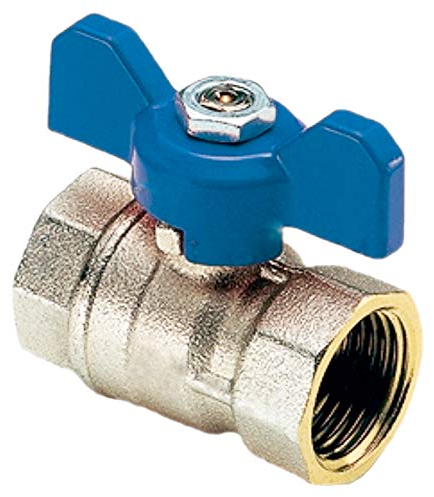 MegaHaustechnik Kugelhahn aus Messing 3/4 Rohr Zoll Innengewinde IG DN20 Trinkwasser geeignet Druck PN 25 Bar mit Flügelgriff blau Wasser Heizung Druckluft Absperr Hahn Ventil