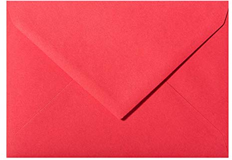 Paper24 25 Briefumschläge DIN C6 114x162 mm, nassklebend, für Einladungen, Grußkarten A6, für Hochzeit, Geburtstag in Rot