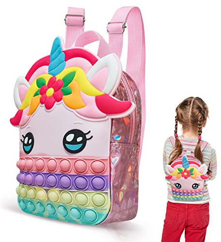 ARIEL-GXR Sac Pop it Licorne, Sac à Main Fille 2 en 1 Pop Fidget, Sacs à Main Push Bubble Popper Pop Up, SC pour Enfants, Cadeaux de Noël pour Filles