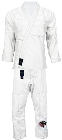 Victorbudo USA BJJ Gi für Damen und Herren, brasilianisches Jiu Jitsu Gi, sanforisiert, BJJ Uniform für Kampfsport-Training, Größe A0 - A5, Weiss/opulenter Garten, A5