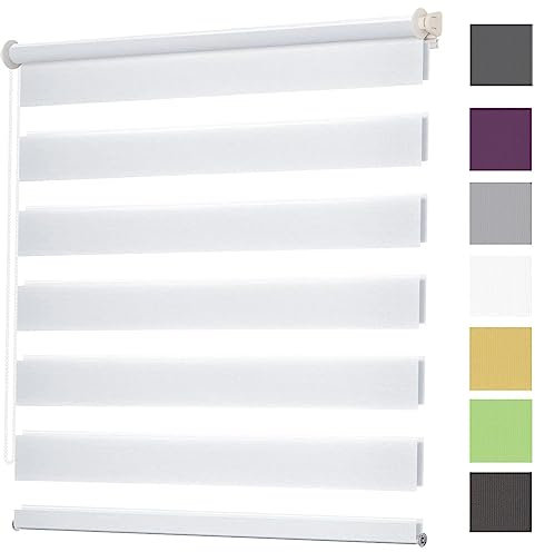 Estor Enrollabre 60x350cm Protección térmica Cortina de Protección Solar y Privacidad con Cadena, para Puertas y Ventanas, Blanco