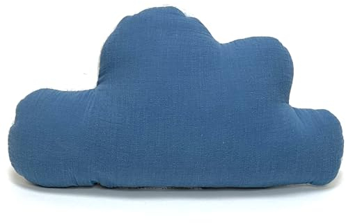 Blausberg Baby – molnkudde personlig, baby gåva med namn och födelsedatum för födseln, dop – muslin blågrön – alla material Oeko-TEX Standard 100 certifierad