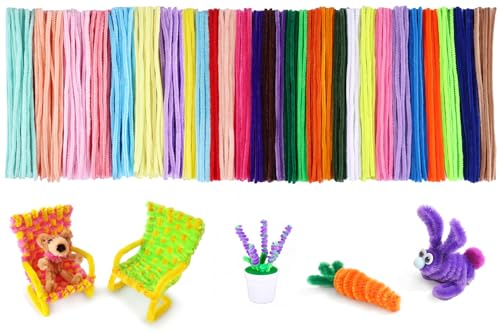 Draupnir 400 Stück Pfeifenputzer zum Basteln, 27 Farbe Chenilledraht 30cm x 6mm, Pfeifenreiniger Bunt, Bendable Twist Stick Pfeifenreiniger für Kreative DIY Kinder Projekte und Bastel Dekorieren
