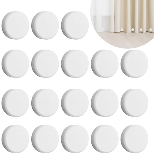 18 Pcs Magnetic Shower Curtain Weights, Strong Shower Curtains Magnets Curtain Weights Bottom No Sew, Outdoor Heavy Duty Curtain Liner Magnets for Curtains Drapery Tablecloth Refrigerator Flag (White)