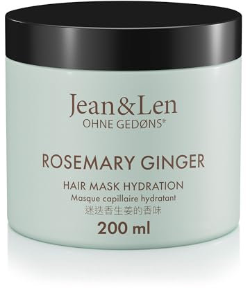 Jean & Len Hair Mask Rosemary und Ginger, für stark strapaziertes, trockenes und glanzloses Haar, intensive Feuchtigkeitspflege, ohne Parabene, Silikone und Mikroplastik, 200 ml