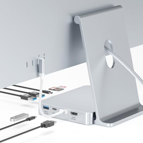 USB C-hubb för iMac 24 tum 2021/2023/2024, 8-i-1 iMac USB-hubb med M.2 SSD-expansion (SSD ingår ej), USB A/C 3.2 10 Gbps, SD/TF, HDMI iMacM1 M3 M4 docktillbehör