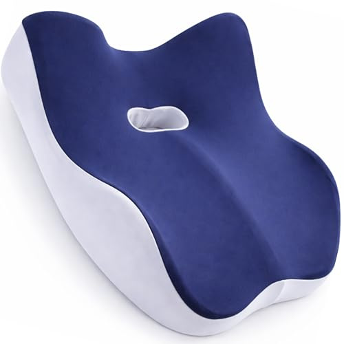 Cuscino Sedia Ufficio Multiuso per Seduta o Schienale , Cuscino per Sedia da Ufficio in Memory Foam Ortopedico, Cuscino per Coccige e Sciatica di Alta Qualità, Ideale per Auto, Sedia Gaming
