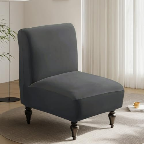 Greya,chair cover*1,LDLCYCN Vattentätt armlöst stolsöverdrag Lyxigt armlöst stolsöverdrag Enfärgat stretchöverdrag för stol Avtagbart möbelskydd för matsal, vardagsrum, hotell, sovrum