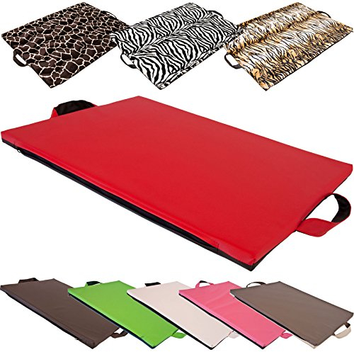 CopcoPet Hundematte Alex Rot/Schwarz 68 x 48 cm M – Robustes Kunstleder – Waschbar, abwaschbar, rutschfest & pflegeleicht – Für kleine Hunde, Auto, Garten, Camping – Mit 3,5 cm Schaumstoffkern