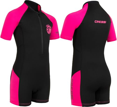 Cressi Little Shark Shorty Wetsuit Black/Pink 2mm 9/10 Age