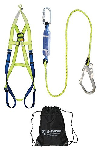 G-Force P10R Scaffolders Full Body Height Safety Fall Arrest Harness Kit with Rescue Facility & Shock Absorber Lanyard M-XL