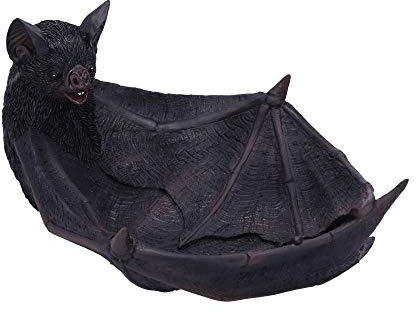 Nemesis Now Winged Watcher Bat Trinket Holder Jewellery Dish, Polyresin, Black, One Size