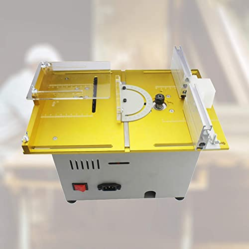 KUANDARMX Sega da Banco Elettrica Compatta, Sega Circolare Portatile, Motore Potente, profondità della Sega Regolabile, Incisione, Fresatura, Lucidatura, Gold, D