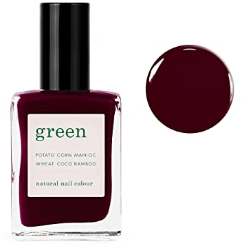 Manucurist - Green Smalto Unghie Hollyhock - Smalto Nero Rosso - Smalti per Unghie Classico 9-Free - Vegano e di Origine Biologica (80%) - Manicure Professionale - 15ml - Nail Polish