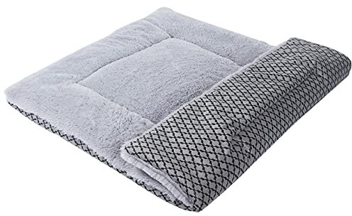 Vejaoo Hundebett Hundematte Weiche und warme Matte Hundekissen für Hunde und Katzen Sofa für Heimtiere XZ014 (Short Plush Grey, XL (100X70CM))