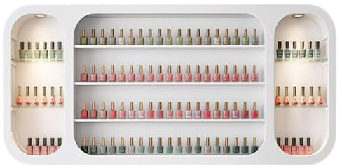 Scaffale Per Smalti In Legno Montato A Parete Moderno, Scaffale Per Profumi Con Luce A Led, Oli Essenziali Galleggianti Per Salone Di Bellezza, Supporto Per Espositore, Per Salone Di Massa(Size:120CM)