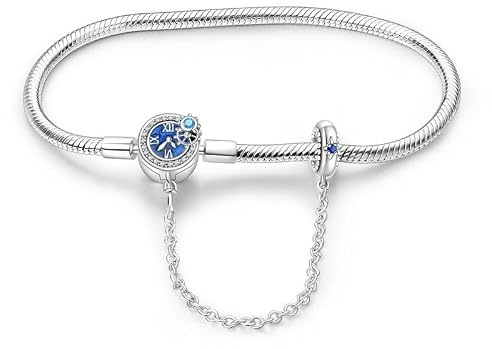 KUNSIR Joyería Pulsera de Mujer plata 925 Compatible con Abalorios, Serpiente Pulsera Compatible con Pandora Abalorios,Los Mejores Regalos para Chicas B2