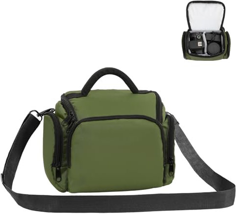 Winning SLR Cameras Case, Waterproof Shockproof DSLR Camera Single Bag, Adjustable Shoulder Strap Compatible with Sony, Canon, Samsung, Fuji, Panasonic, Casio, Nikon (Green)