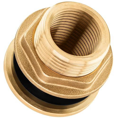 Poppstar Raccord pour Citerne d'eau, 3 Pièces, Raccord Citerne de Pluie 1/2 pouce Filetage Intérieur, Laiton, avec Joint d'Étanchéité