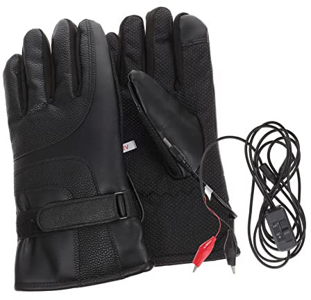 TOYANDONA 1 Paar Temperatureinstellungssatz handhaben Hitze klicken Radfahren Finger warme Handschuhe für männer Winter elektrische Handschuhe Herrenhandschuhe Handwärmer Pu Schwarz