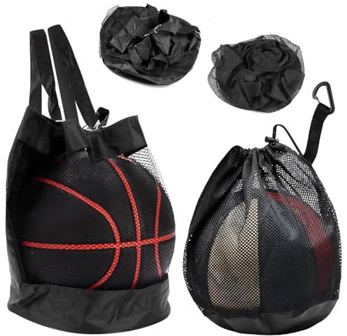 2 Pezzi Rete Per Palloni - Borsa A Rete Sportiva Portatile Con Cordino, Borsa Per Palloni, Rete Porta Palloni Tracolla Regolabile, Sacca Per Palloni Da Calcio Con Coulisse Per Nuoto, Fitness E Viaggi