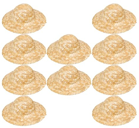 Angoily 10 St Handvävda Ministråhattar Små Hantverksmössor för Dockor DIY Hantverk Hållbara och Praktiska Accessoarer för Leksaker och Heminredning