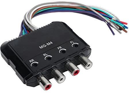 Estink Convertitore Audio Alto a Basso, Convertitore di Impedenza Audio a 4, Facile Installazione, Uscita Regolabile 6: 1, Produzione di Precisione, Accessori del dell'auto, Peso Leggero,