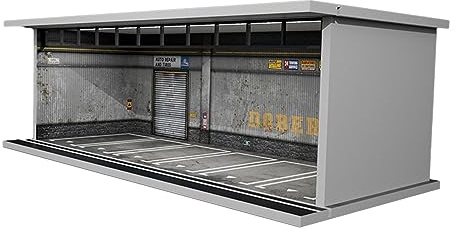 Vitrine de voiture modèle à l'échelle 1/64 avec lumière pour garage et parking pour collection de voitures moulées sous pression - entrepôt