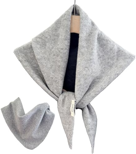 Fierudeng Écharpe triangulaire - Foulard tendance - Bandana et foulard - Laine légère douce et chaude - Pour mariage et voyage, anniversaire, Noël, automne, hiver, gris clair, Siehe Beschreibung