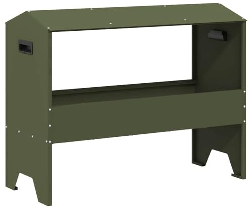 vidaXL Fodertrog för boskap Olivgrön 79 x 35 x 62 cm 15 kg
