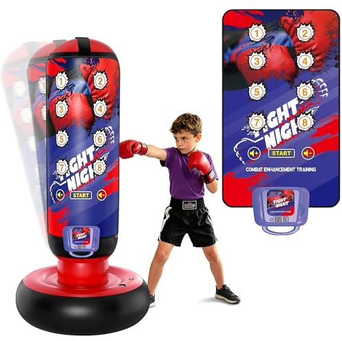 CATCHLUCK Kids Punch Bag Target Punching Bag, Kids Boxing Target with Music & Light 6-Mode Game, Gym Equipment, Boxing Gifts Toys for Boys, No Punching Bag