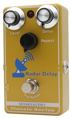 Qqmora Gitarreffekter Delay Pedal Mångsidig Tone Enhancer för Elgitarrister Guld Aluminiumlegering 1 Enhet