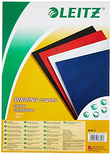 Leitz 73860003 Deckblatt Klarsichtfolie, A4, 100 Stück, glasklar