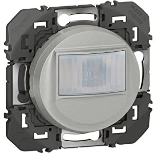 LEGRAND - Interrupteur Détecteur de Mouvement 2 Fils (Sans Neutre) dooxie - Commande d'Éclairage (Sans Plaque) - Prêt à Installer - Fabriqué En France - Alu